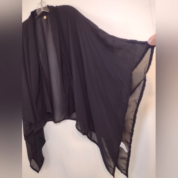 Mer Sea  & Co women's black sheer kimono/pen front layer one size - Picture 3 of 8